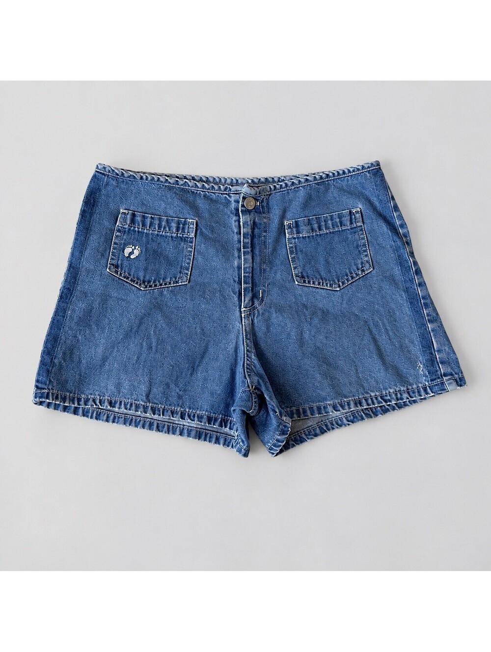 Vintage Hang Ten Denim Shorts Women’s 11/12 High Rise Mom Jorts USA Made 90s Y2K